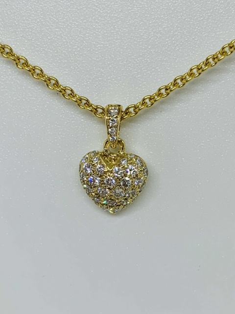 cartier diamond heart necklace