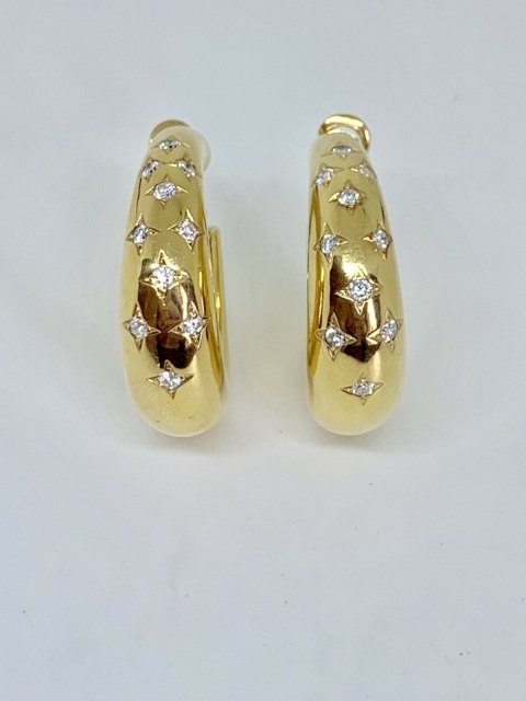 18k Gold Chaumet Paris Diamond Star Celestial Donut Ring Pre Owned