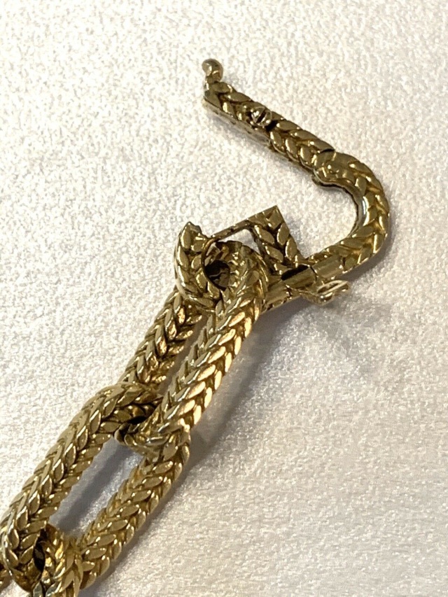 SOLD Vintage Georges Lenfant 18k Yellow Gold Textured Link Bracelet