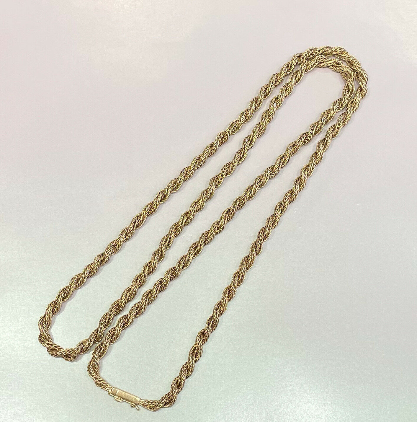 Vintage Bvlgari 18k Yellow Gold Twisted Rope Link Chain Necklace
